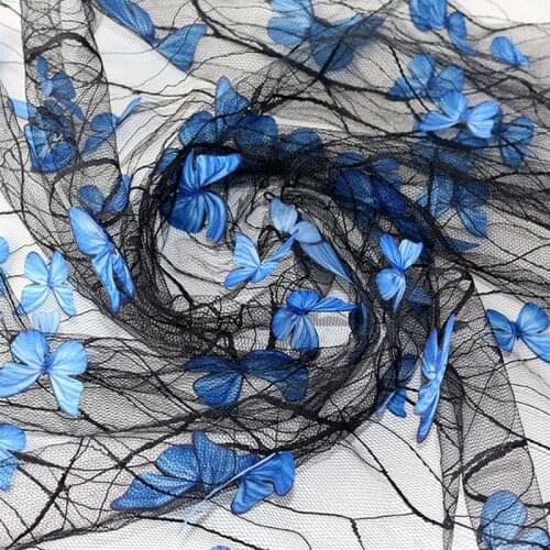 Net gauze fabric butterfly pattern net fabric for dress wedding decoration DIY Childrens Clothing skirt material mesh fabric