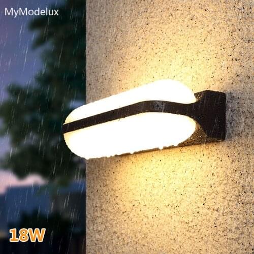 Modern white LED garden Wall light outdoor lighting waterproof aluminum wall lamp porch lights for balcony corridor aisle 9/18W