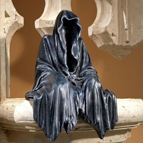 Garden Sitting Statue Creeper Reaper Gothic Sculpture Resin Yard Art Figurines Ornaments Decoration