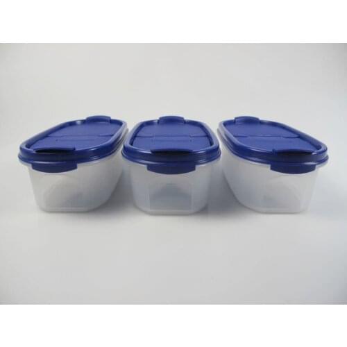Tupperware Oval Series 500 ml Blue bulk (3X500 ml.) Dry Storage Box Modular, Dry Food Storage Container