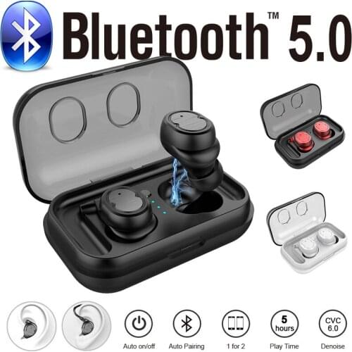 TWS T8 Mini Invisible Wireless Earphone Bluetooth 5.0 TWS Earbuds Touch Control 3D True TWS Earphones for IOS Xiaomi Huawei