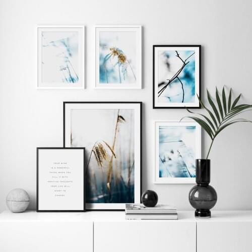 Withered Leaf Branch Foxtail Reed Wall Art Quotes Canvas Painting Nordic Posters and Prints Plants Picture for Living Room Decor