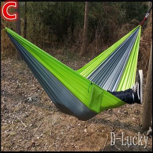 Top Quality Multi-color in options Double Person Assorted Color Portable Parachute Nylon Fabric Hammock for Indoor Outdoor Use