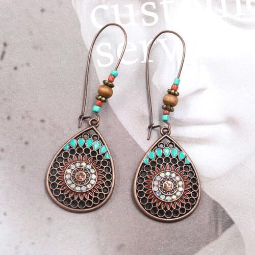 Women Boho Ethnic Hanging Drip Vintage Drop India Water Jewelry Dangle Earrings