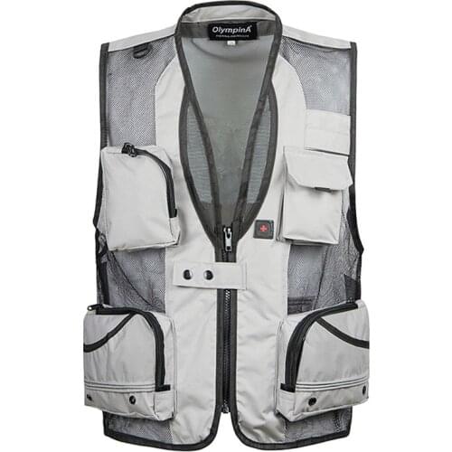 Summer Thin Mesh Vest for Men XL-5XL Casual Photographer Work Outerwear Varsity Multi Pocket Waistcoat Male Sleeveless Jacket