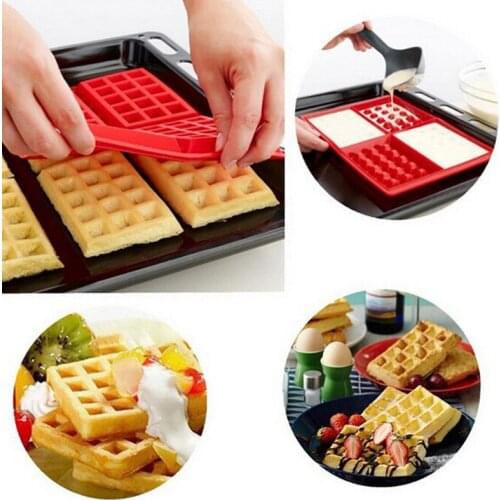 1pcs Square Waffles Mold Oven Muffins Baking Mould Cake Pan Silicone Mold Tool Hand-baked Biscuit Mold