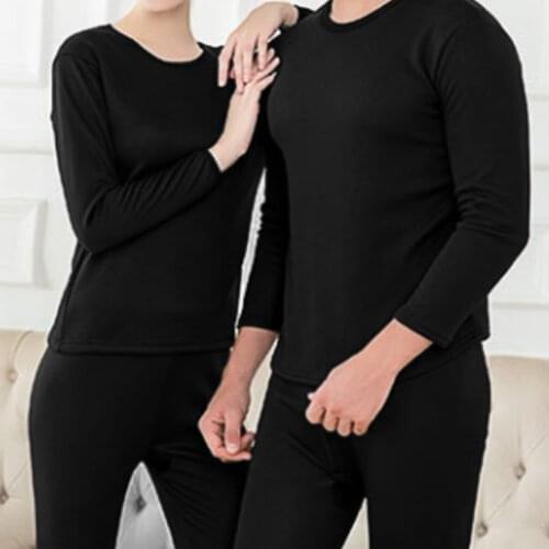 2Pcs Men Women Golden Fleece Thermal Underwear Autumn Winter Warm Top Pants Suit Warm Underwear Winter Plus Size Thermal Suit