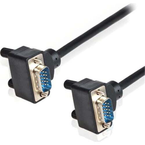 200pieces/lot ) VGA To VGA cables Cabo 15pin 3+6 Down to Down 1.5m 3m 5m 10m Elbow design 90 Degree Angled ,Order Customization