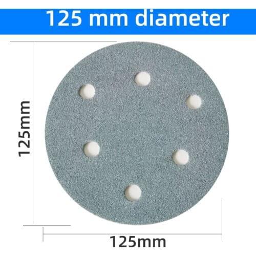 5 Inch 6-Holes Grit 80-400 Light Blue Dry Sanding Paper Discs for Hook & Loop Festool Sanding Pad Sander Accessories