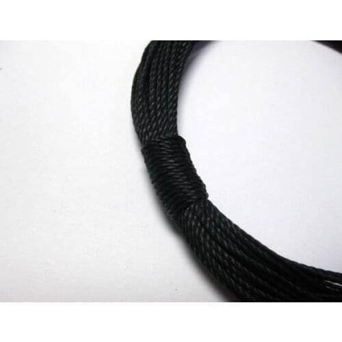 50 Meters Black Waxed Polyester Twisted Cord String Thread Line 1mm