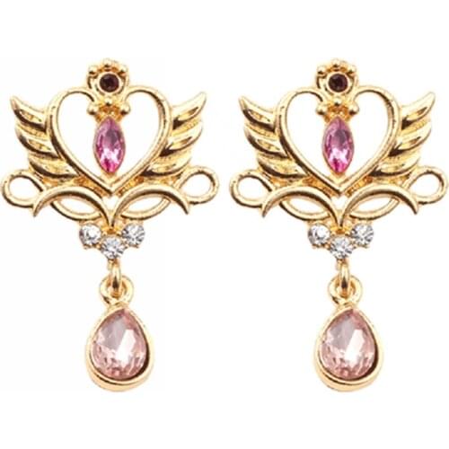 Cosplay Accessories Prop Gifts For Girlfriends Lovers Anime Sailor Moon Time Key Moon Stick Pendant Earrings