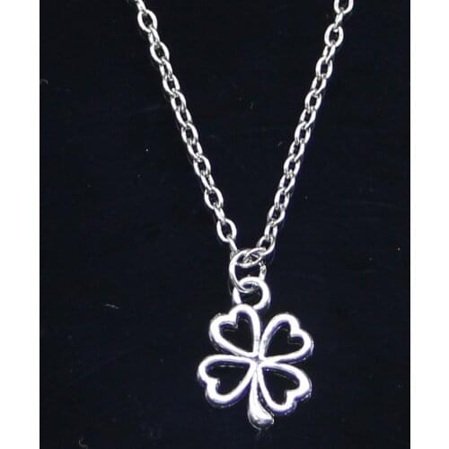 New Fashion Necklace 17x14mm lucky irish four leaf clover Pendants Short Long Women Men Colar Gift Jewelry Choker
