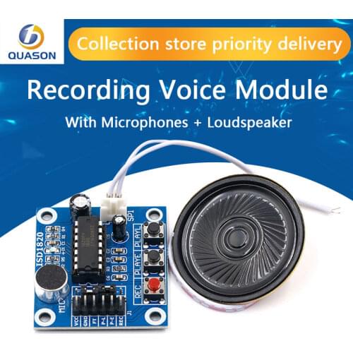 ISD1820 recording module voice module the voice board telediphone module board with Microphones + Loudspeaker