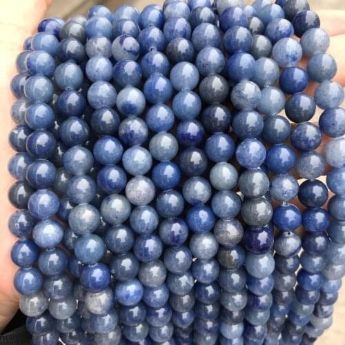 Round Natural Blue Aventurine Stone Beads 4/6/8/10/12MM Loose Aventurine Quartz Stone Beads For Jewelry Making DIY Strand 15