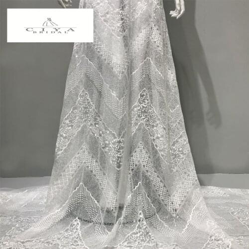 Bridal Lace Fabric 130cm Width Dress Lace Fabric Bridal Lace Fabric Sequins Lace Fabric Sell By 2 Yard