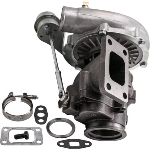 Oil cooled T3/T4 T04E V-Band Flange Turbocharger .63 A/R .5A/R Internal Wastegate Perfect for all 4 or 6 CYL, 2.5L-3.5L Engines