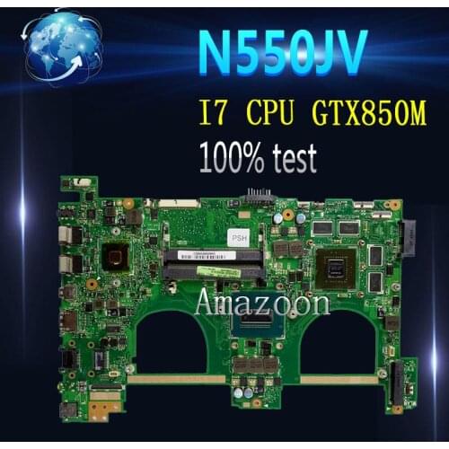 Amazoon N550JK Laptop motherboard For Asus N550JK N550JV Q550JV Q550J G550JK N550J Test original mainboard I7 CPU GTX850M