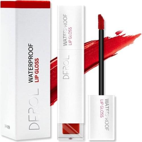 DEROL Matte Lip Gloss Sexy Liquid Lipstick Fog Feeling Long-lasting Waterproof Cosmetic Beauty Keep 24 Hours Makeup