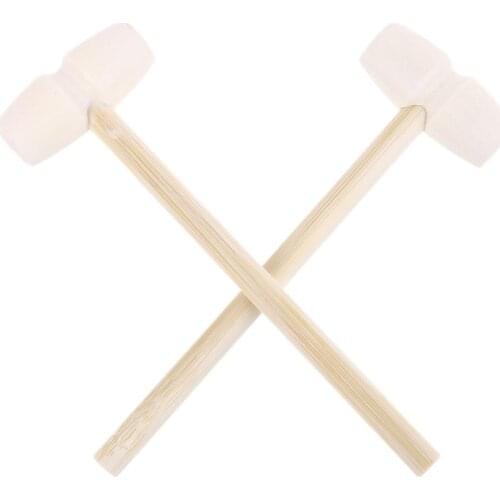 10 Pcs Wooden Hammers Toys for Chocolate Breakable Heart Mini Hammer Mallet