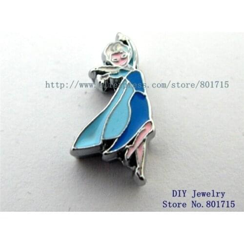 Cartoon Elsa wholesales 50pcs Slide charms Internal Dia8mm through 8mm band pet collar key chain