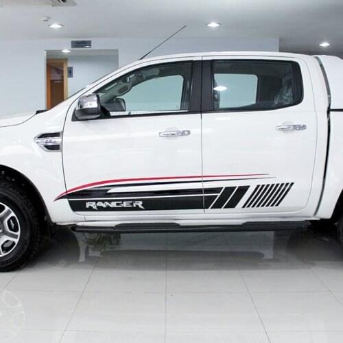 Car decals ranger marking side body door racing stripe waistline car vinyl styling car stickers fit for Ford Ranger 2012-2019