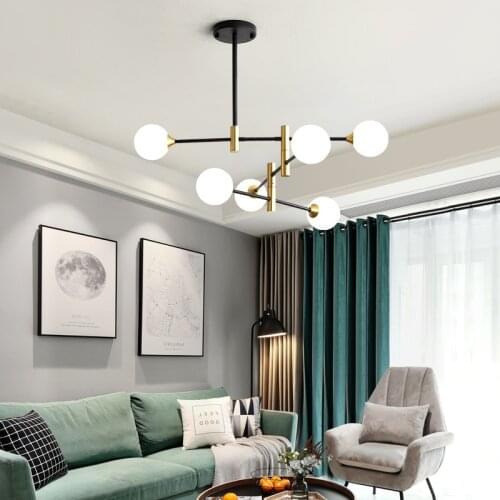 Nordic Style Glass Led Pendant Light Magic Beans Design For Living Room Bar Hanging Light Fixtures