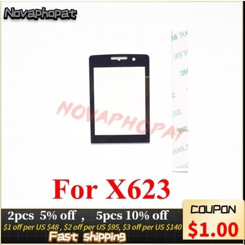 Novaphopat 10pcs/lot Black Glass For Philips Xenium X623 623 Glass lens NOT Touch Screen Digitizer Panel Replacement