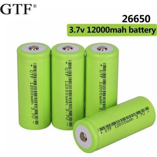 New 26650 Battery 3.7V 12000mah Rechargeable Li-ion Battery For LED Flashlight Toy Cameras 3.7V 26650 batery litio Cells