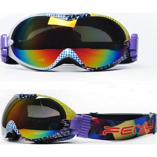 Anti-fog UV Dual Snow Lens Winter Outdoor Snowboard Ski Goggle Glasses 266 Black Woven Pattern