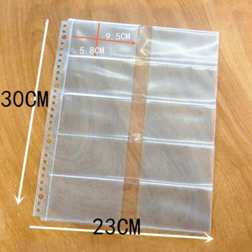 2pcs 30 Holes Loose Leaf Clear File Sheets Protectors A4 Two sides 20 cards Collection Bag Spiral Binder Notebook Planner