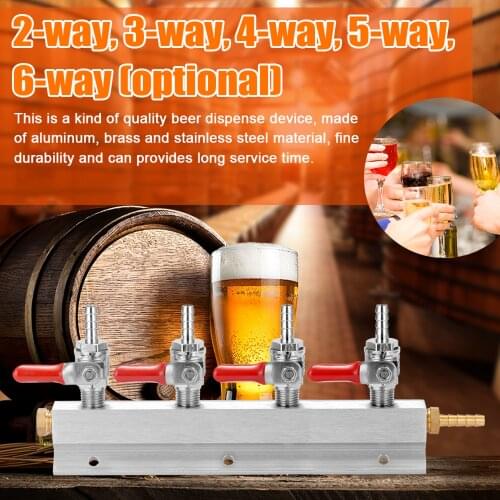CO2 Gases Distribution Block Manifold with 7mm Hose Barbs Wine Making Tools Draft Beer Dispense Device 5 Built In Check Valve