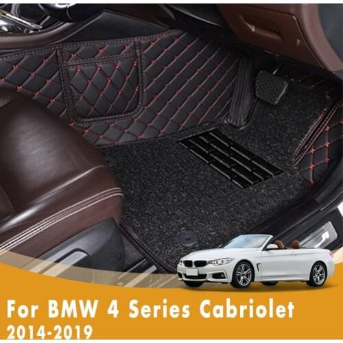 RHD Car Floor Mats For BMW 4 Series Cabriolet 2019 2018 2017 2016 2015 2014 Double Layer Wire Loop Auto Foot Pads Custom Carpet