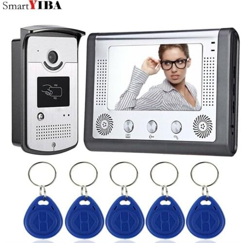 RIFD Cards Video Door Intercom 7''Inch Wired Video Door Phone Visual Video Intercom Doorbell Monitor Camera Kit