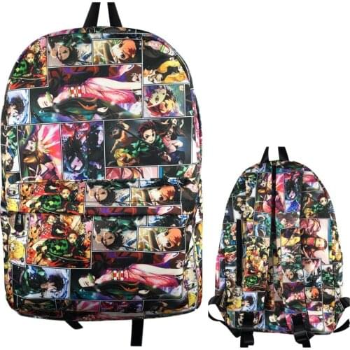 Demon Slayer Cartoon Backpack Student School Bag Kimetsu no Yaiba Tanjiro Kamado Tanjirou Laptop Rucksack Travel Bags