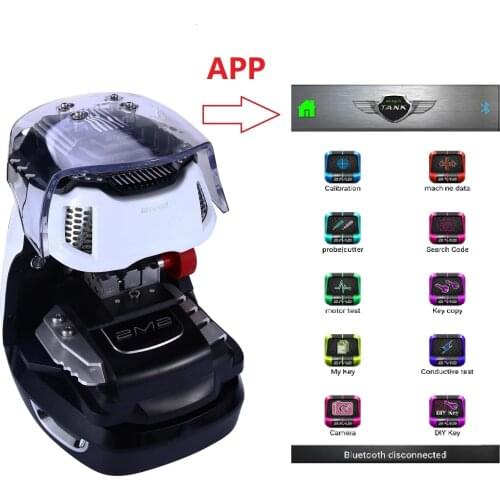 Android System 2M2 Magic Tank PLUS CNC Auto Key Cutting Machine via Bluetooth with Database Locksmith Tool