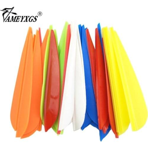 50pcs Archery Clolorful 3" Arrow Plastic Feather Drop Shape Right Wing Vanes For Arrows Hunting Shooting Accessories
