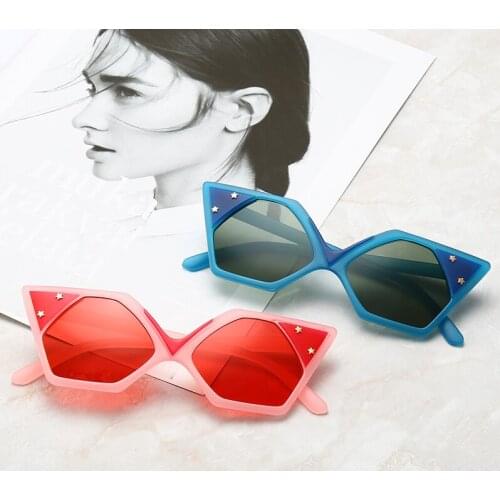 Unique Concave Polygon European Style Sunglasses Mirror Five Point Stars Glasses Women