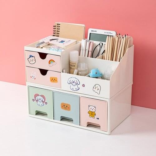 Multifunctional Cute Pen Holder Desktop Office Storage Box Pencil Storage Box Desk Accessories School Office Stationery