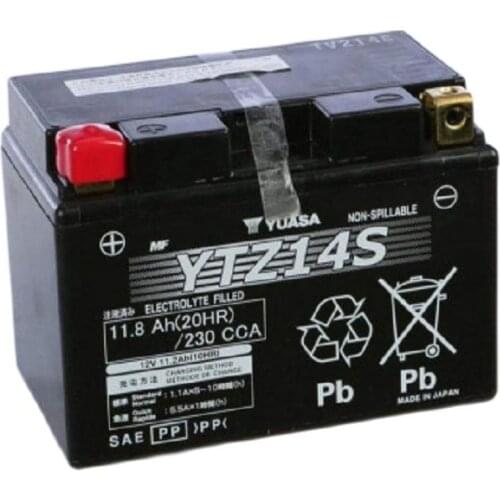 Yuasa YTZ14S rechargeable 12V 11Ah motorcycle battery. Starter battery