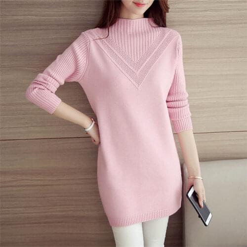 2021 New Half High Neck Sweater Fall Autumn Winter Fashion Pure Solid Color Geometric Jumper Women Sweaters and Pullovers