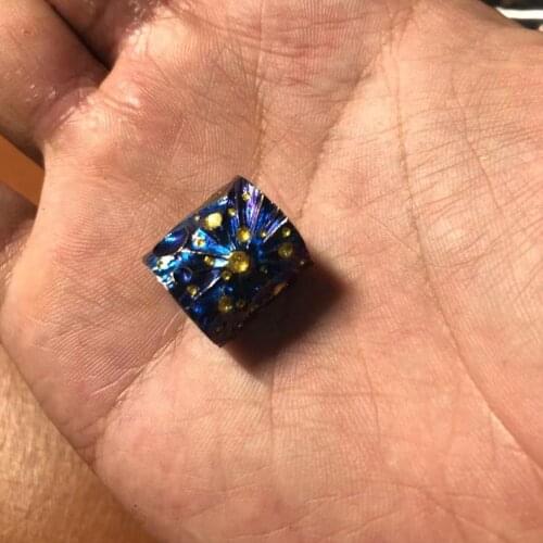 1PC Baked Blue Titanium EDC Paracord Beads Lanyard Pendants Knife Beads Umbrella Rope Cord Necklace Bracelet Beads Pendant