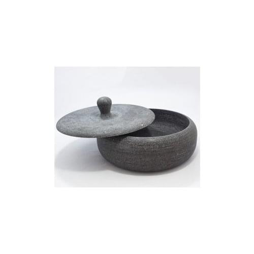 100% Natural Lava Stone 32cmX9cm 2.5Lt Camping& Outdoor Turkish Bazalt Pot