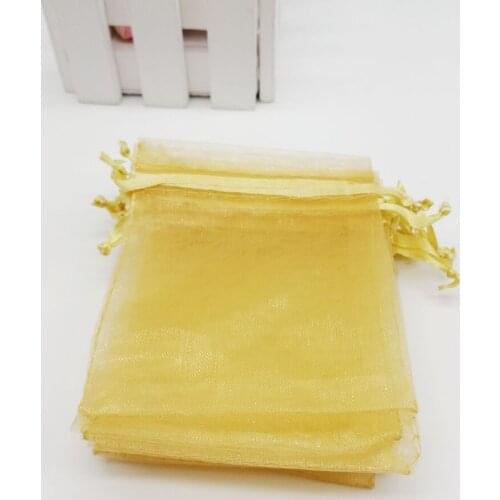 100pcs Organza Bags Gold Small Organza Gift Bags For Jewelry Packaging Display Christmas Wedding Jewelry Storage Drawstring Bag