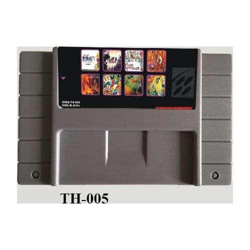 TH005 16 bit Big Gray Game Card For USA Game Player 8 In 1 NTSC Version