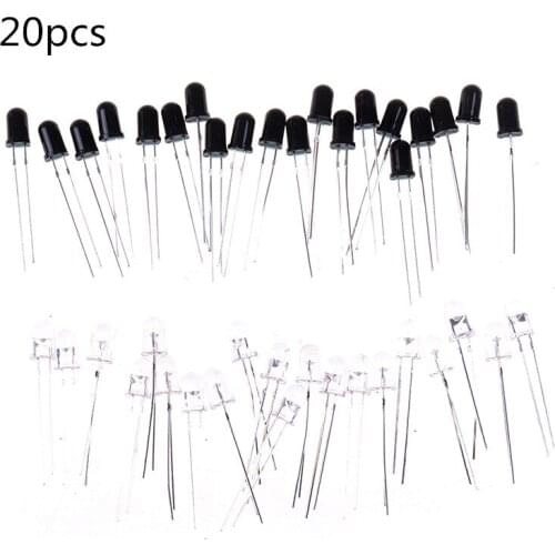 20Pcs 5mm 940nm IR Detector Sensor Infrared Phototransistor Transmitting