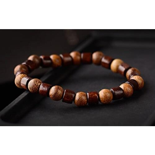 2019 Wooden Bracelet Homme Men Women Handmade Healing Balance Wooden Charm Stretch Bangle Jewelry Gift Pulsera Hombre Gifts