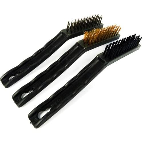 3Pcs Wire Brush Kit Small Copper wire brushes Tool Industrial Brass Nylon Cleaning brushes Rust Remover