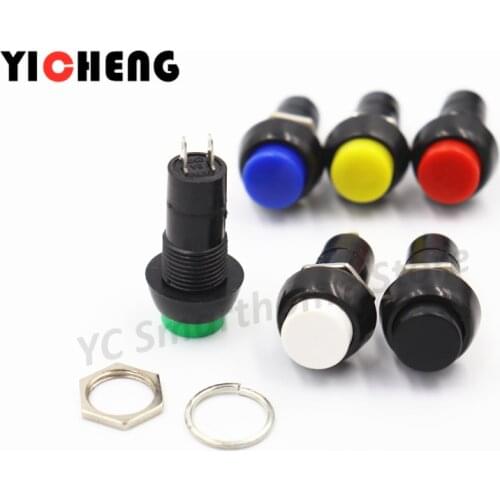6pcs 12mm PBS-11A self-locking round small button switch PBS-11B without lock 3A 250V