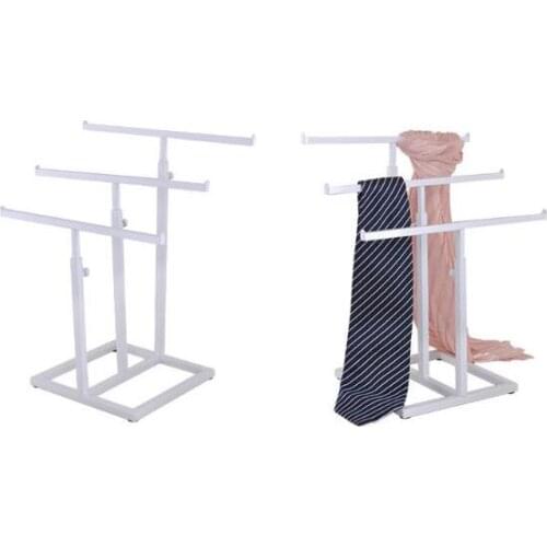 Promotion scarf storage rack high quality Stainess steel necktie silk scarf shelf holder adjustable tie wig purse display stand
