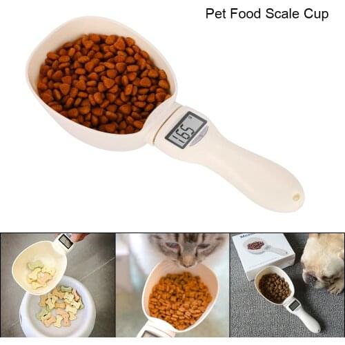 800g/10g Pet Food Scale Cup for Dog Cat Feeding Bowl Kitchen Scale Spoon Measuring Scoop Cup Portable with Led Display
